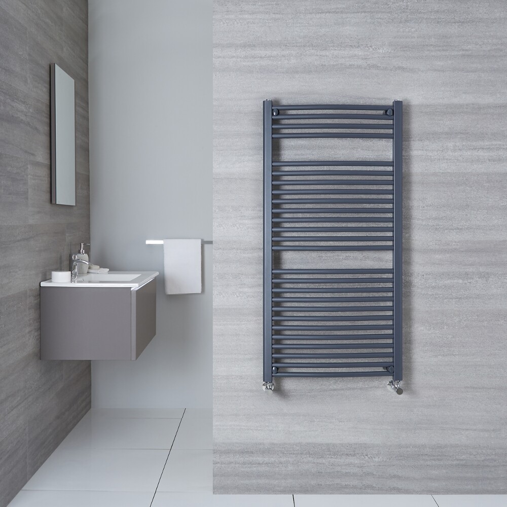 Loa Gebogen Handdoekradiator Antraciet 120cm x 50cm x 3cm 699 Watt