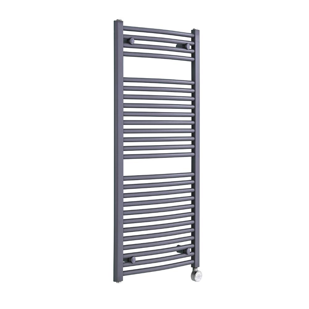 Loa Gebogen Handdoekradiator Elektrisch Antraciet 120cm x 50cm x 3cm