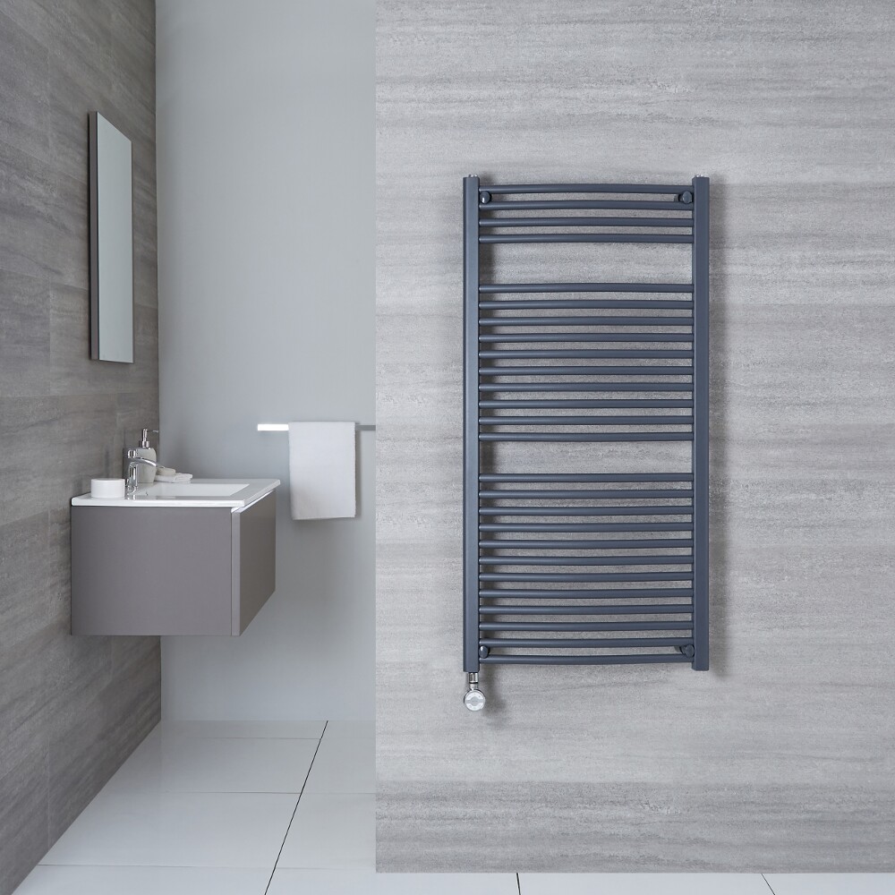 Loa Handdoekradiator Elektrisch Antraciet 120cm x 50cm x 3cm