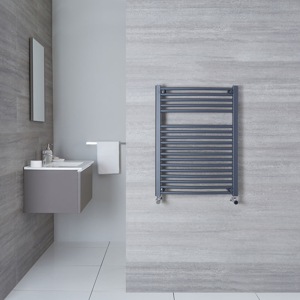 Loa Gebogen Handdoekradiator Antraciet 80cm x 60cm x 5,2cm 592 Watt