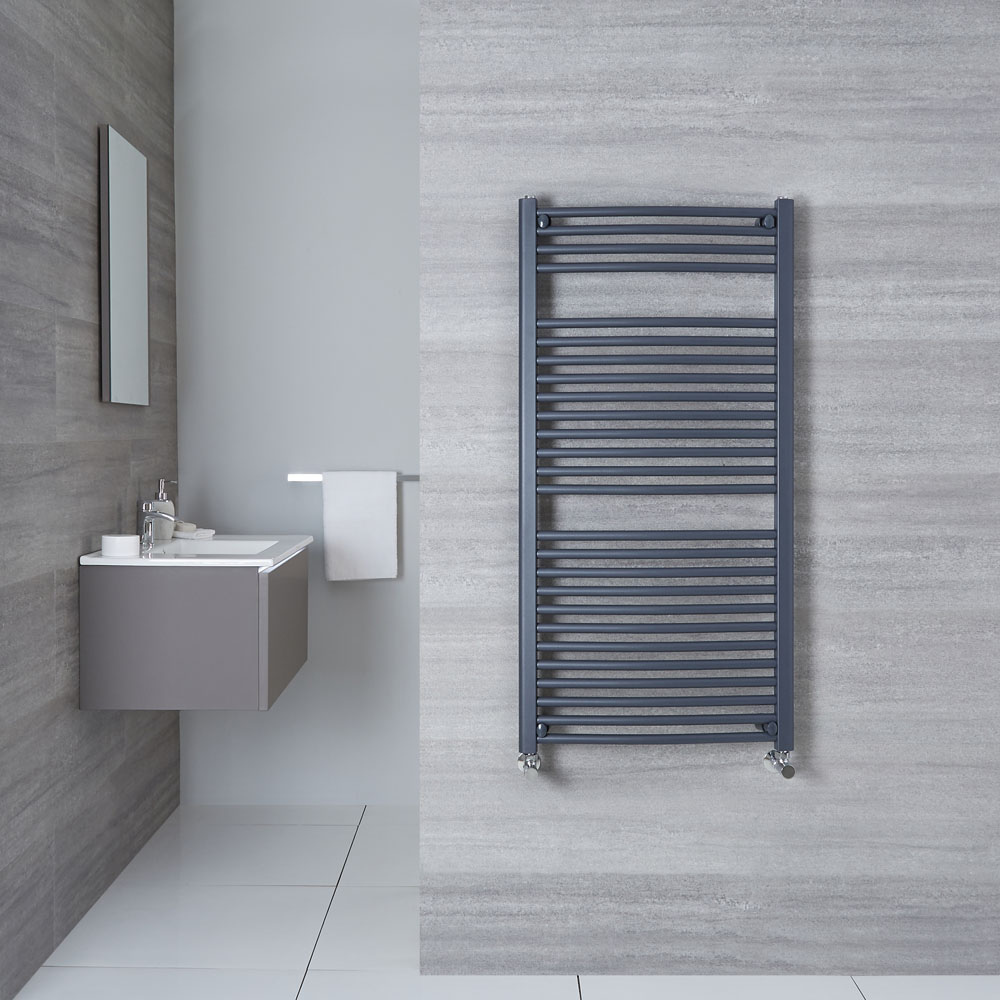 Loa Gebogen Handdoekradiator Antraciet 120cm x 60cm x 5,2cm 888 Watt