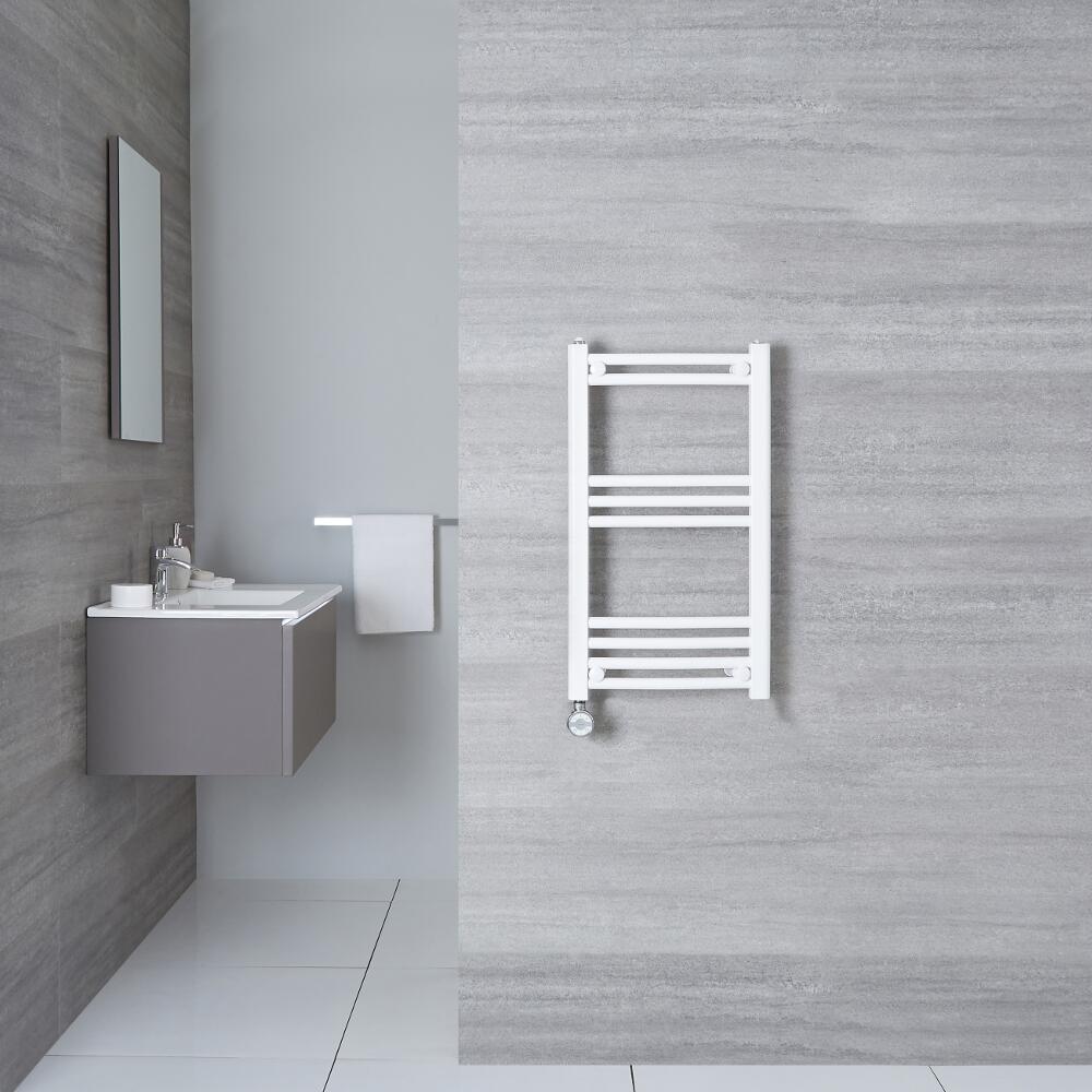 Etna Gebogen Handdoekradiator Elektrisch Wit 70cm x 40cm x 3,8cm