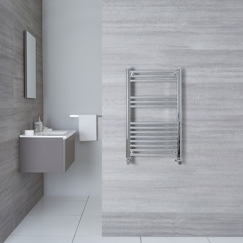 Ischia Gebogen Handdoekradiator Chroom 80cm x 50cm x 4,5cm 293 Watt