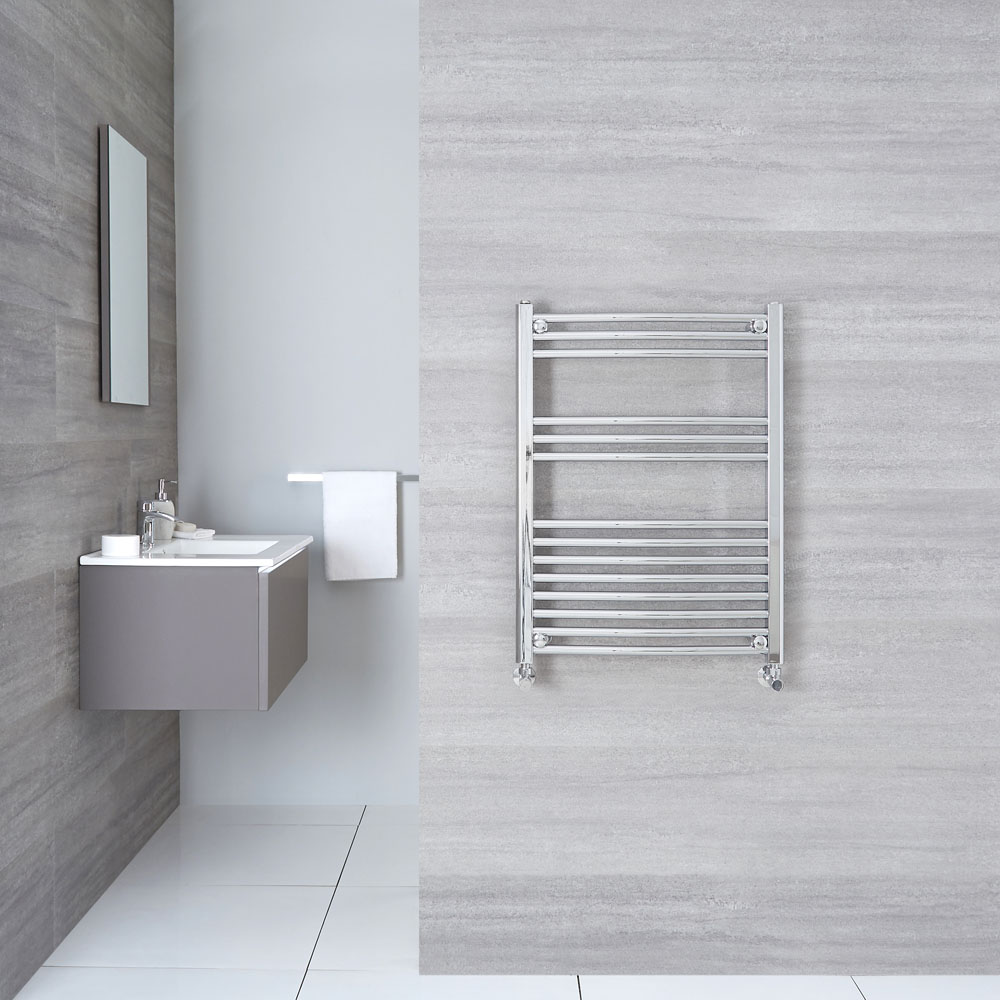 Ischia Gebogen Handdoekradiator Chroom 80cm x 60cm x 5cm 322 Watt