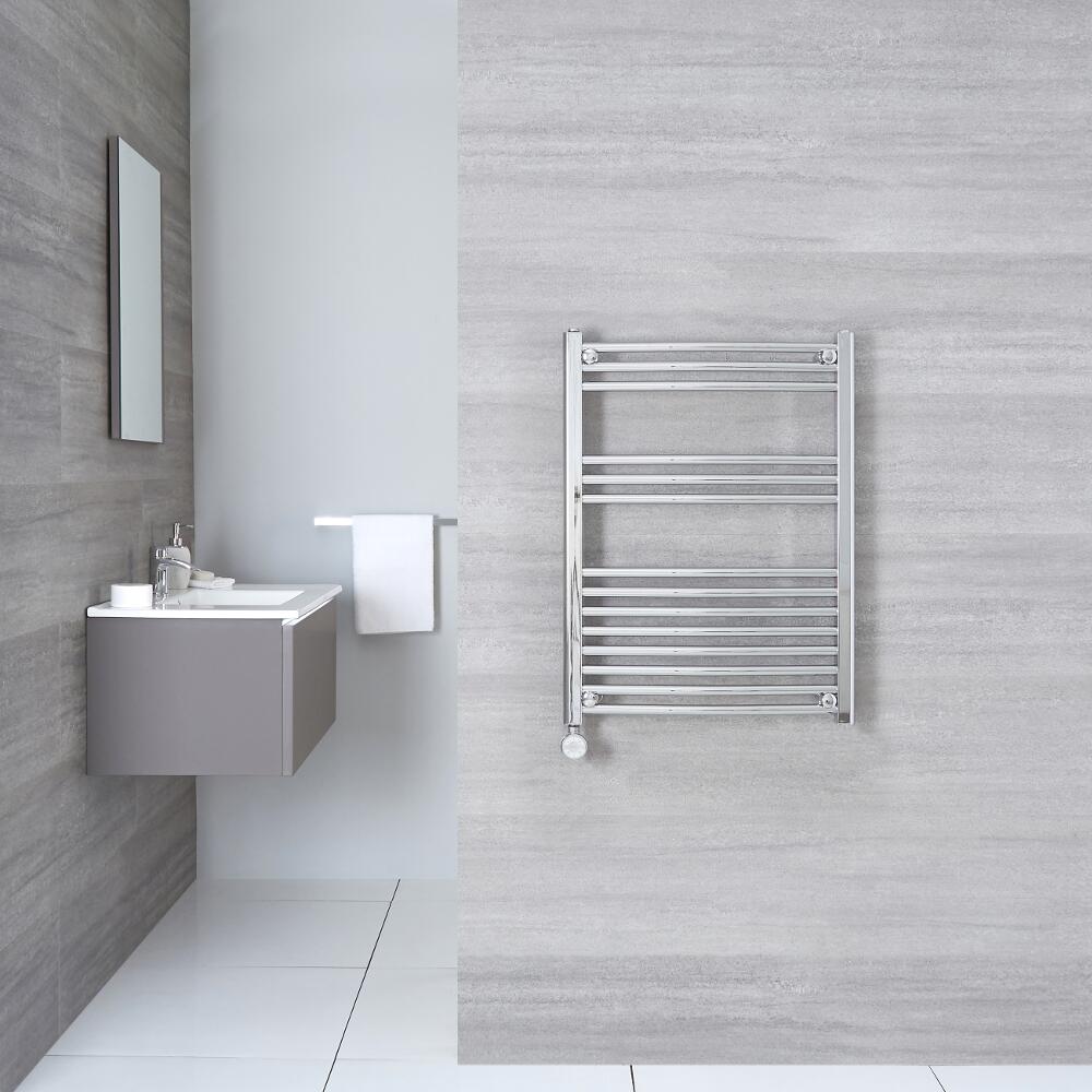 Ischia Gebogen Handdoekradiator Elektrisch Chroom 80cm x 60cm x 5cm