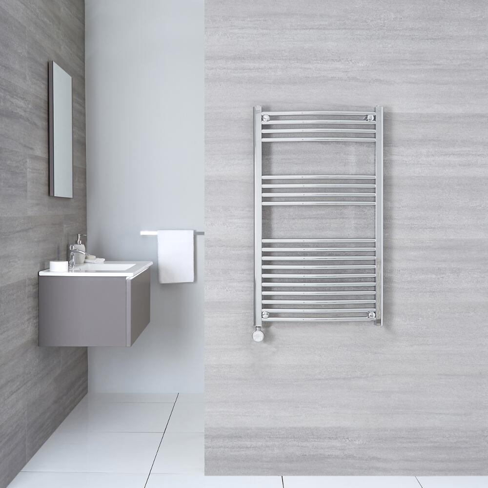 Ischia Gebogen Handdoekradiator Elektrisch Chroom 100cm x 60cm x 5cm