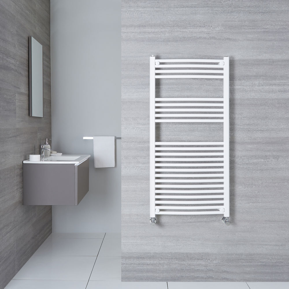 Etna Gebogen Handdoekradiator Wit 120cm x 60cm x 5cm 755 Watt