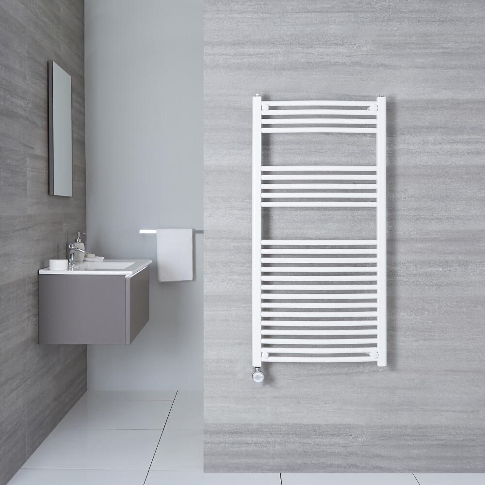 Etna Gebogen Handdoekradiator Elektrisch Wit 120cm x 60cm x 5cm