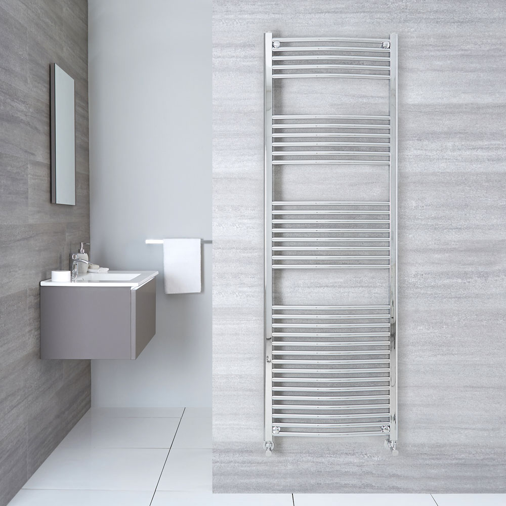 Ischia Gebogen Handdoekradiator Chroom 180cm x 60cm x 5cm 785 Watt
