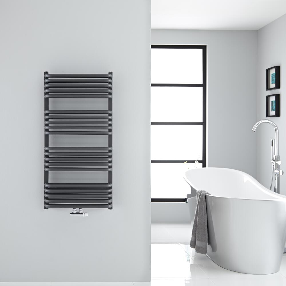 Arch Gebogen Handdoekradiator Antraciet 100cm x 50cm x 10,1cm 933 Watt