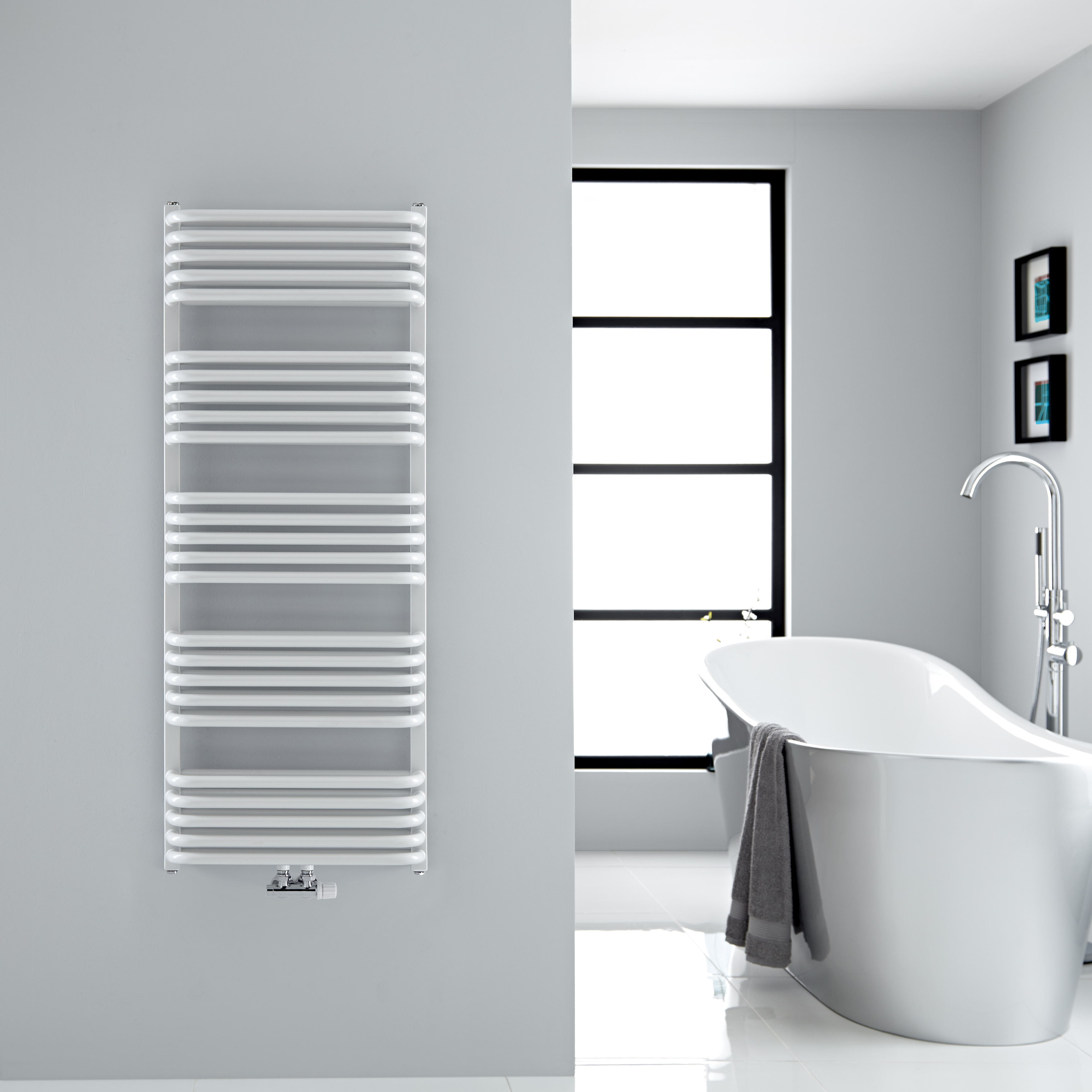 Arch Gebogen Handdoekradiator Wit 126,9cm x 50cm x 10,1cm 1123Watt