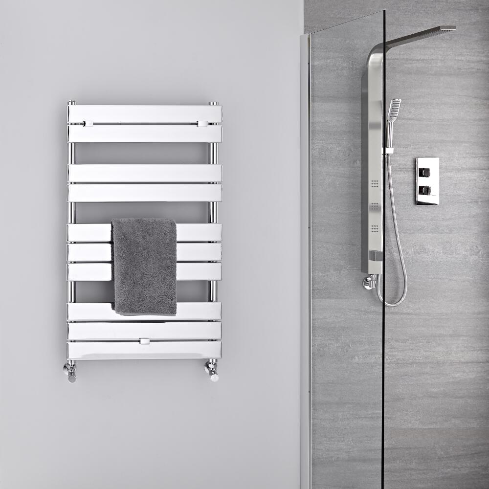 Lustro Verchroomd Handdoekradiator Staal Chroom 100cm x 60cm x 4,5cm 385Watt