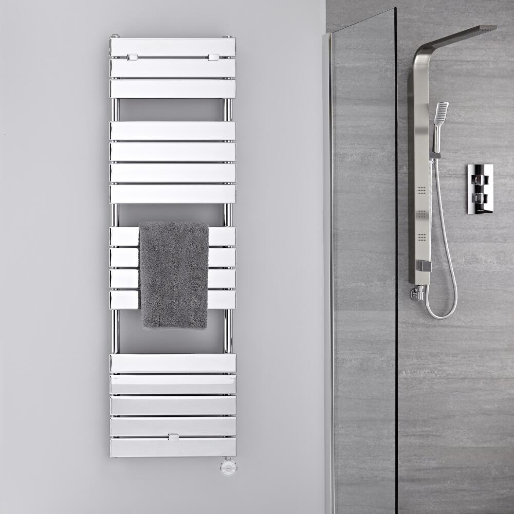 Verchroomd Stalen Elektrische Handdoekradiator incl 600 W Verwarmingselement - 151,2cm x 45cm