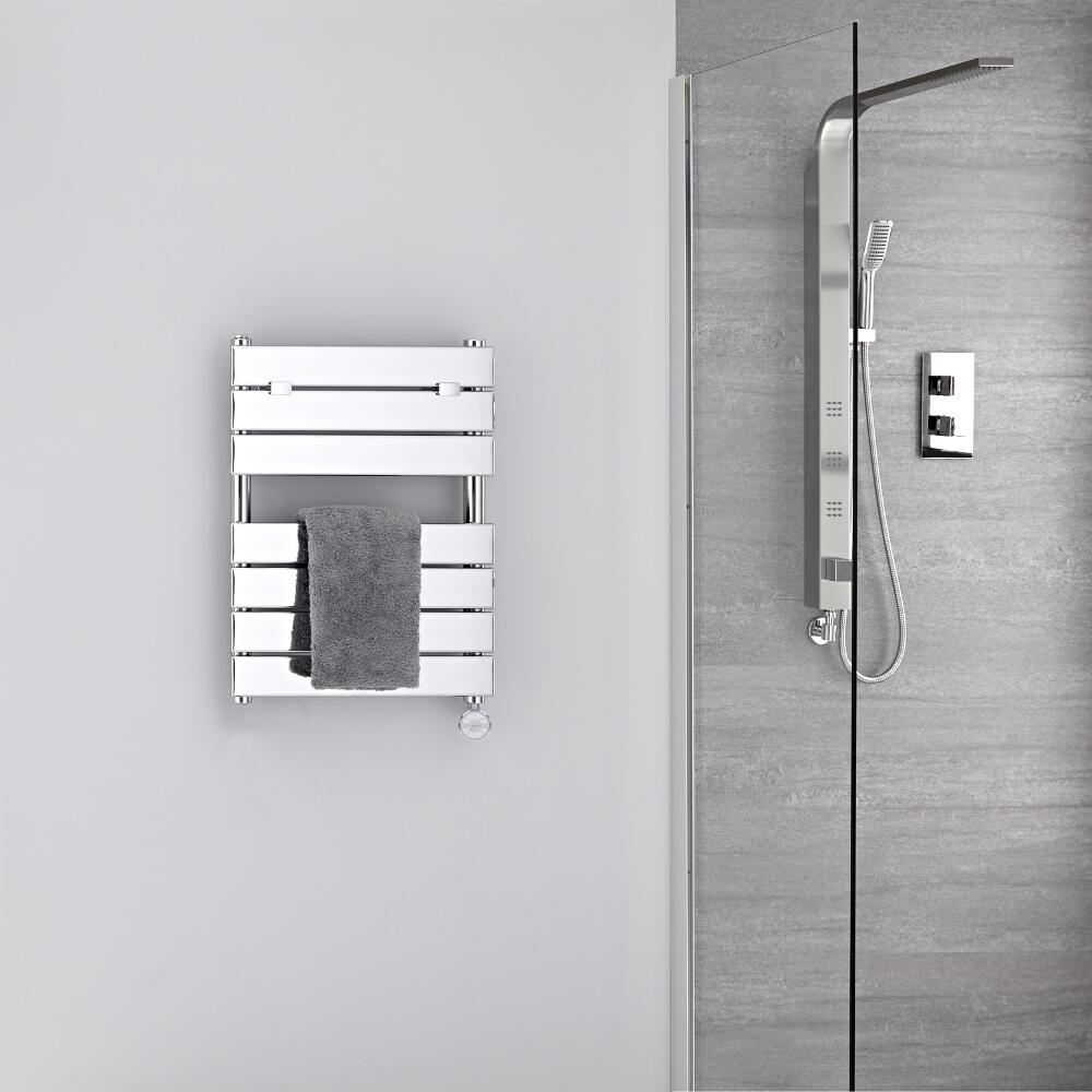 Handdoekradiator Elektrisch Thermostatisch Chroom 62cm x 45cm | Lustro
