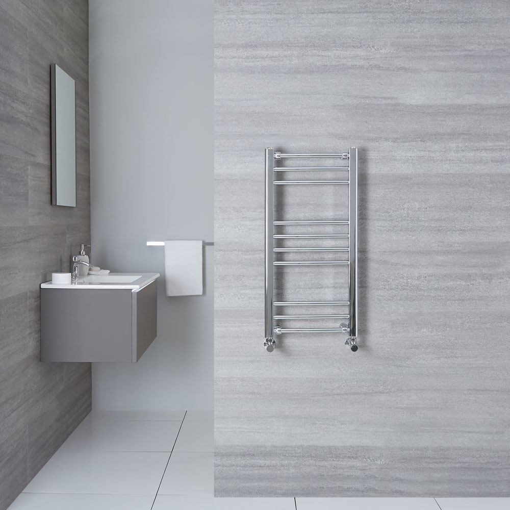 Eco Gebogen Handdoekradiator Chroom 80cm x 40cm x 3cm 204 Watt