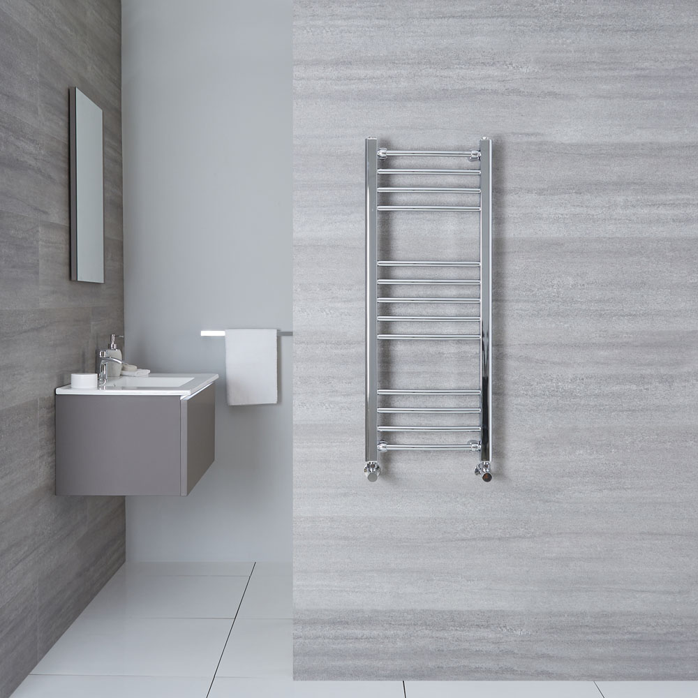 Eco Gebogen Handdoekradiator Chroom 100cm x 40cm x 3cm 264 Watt