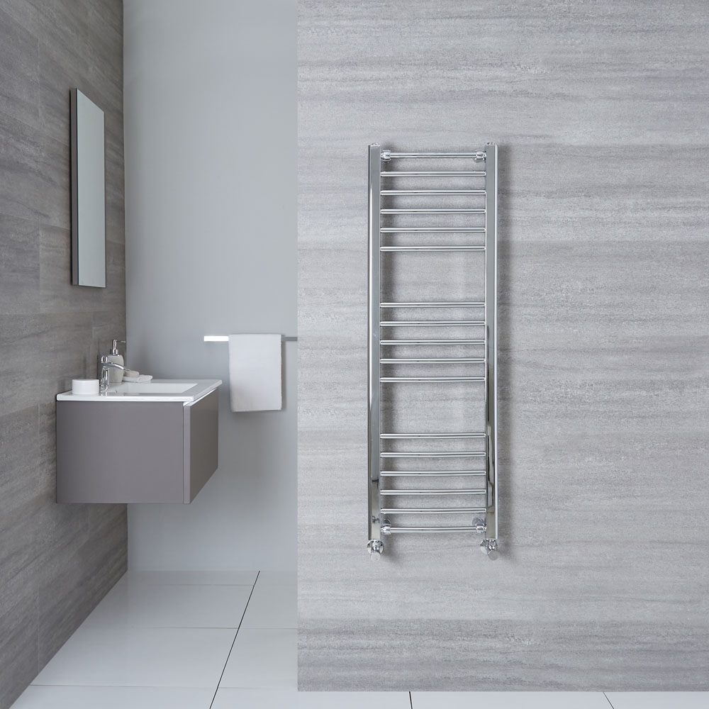 Eco Gebogen Handdoekradiator Chroom 120cm x 40cm x 3cm 321 Watt