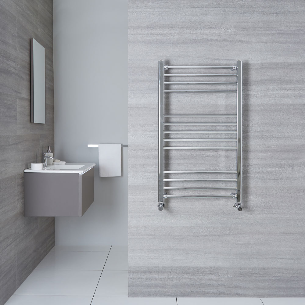 Eco Gebogen Handdoekradiator Chroom 100cm x 60cm x 3cm 353 Watt