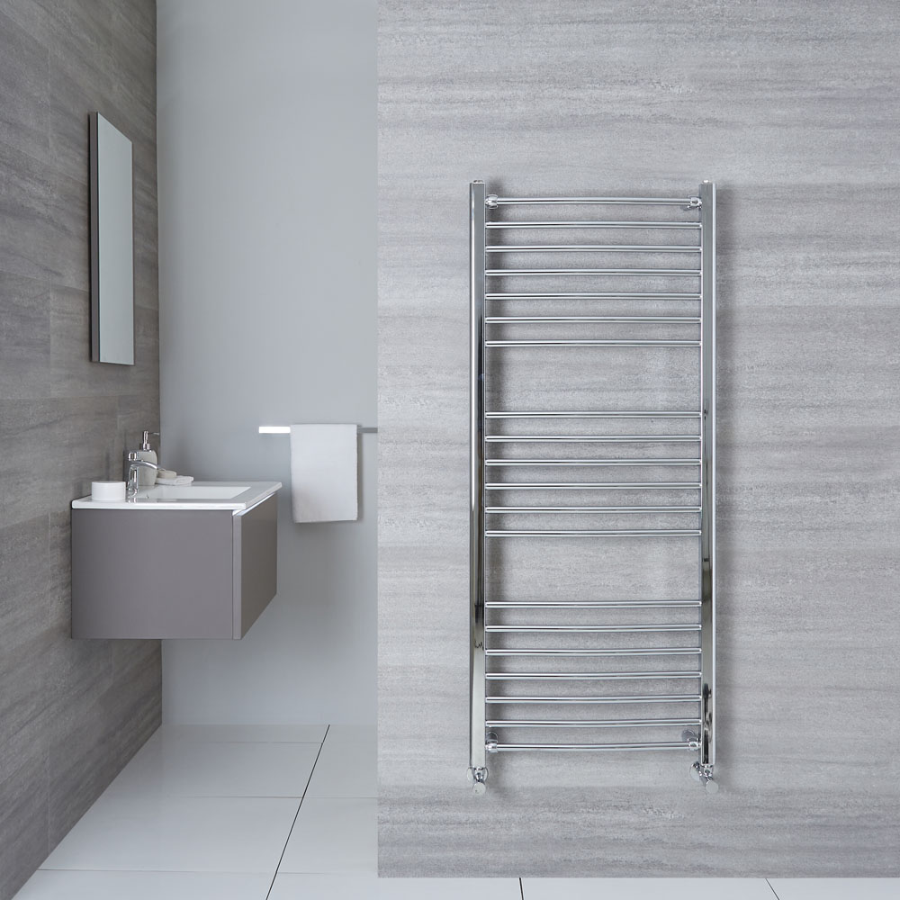 Eco Gebogen Handdoekradiator Chroom 160cm x 60cm x 3cm 574 Watt