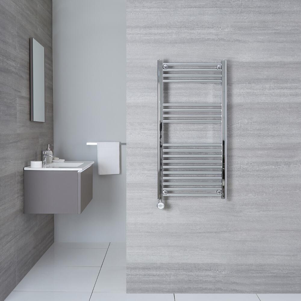 Ischia Handdoekradiator Elektrisch Chroom 100cm x 50cm x 3cm