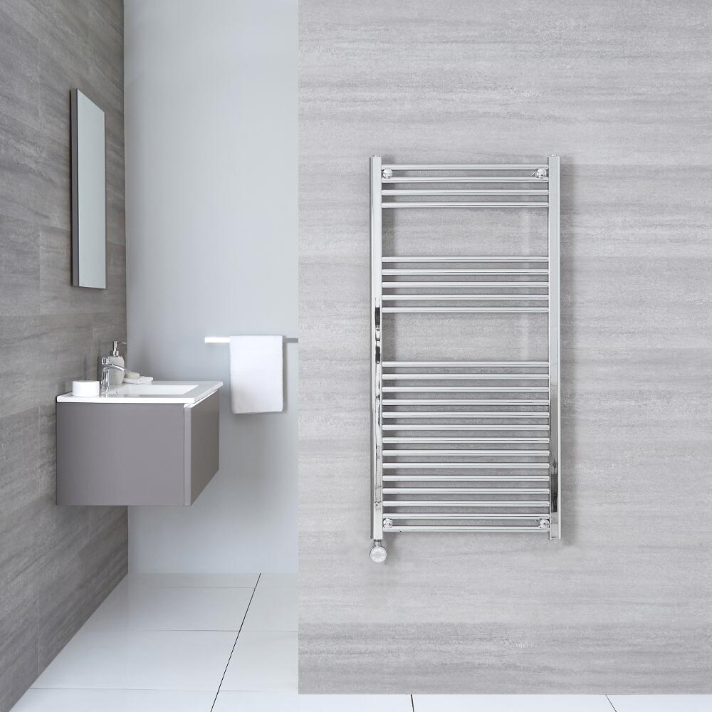 Ischia Handdoekradiator Elektrisch Chroom 120cm x 50cm x 3cm
