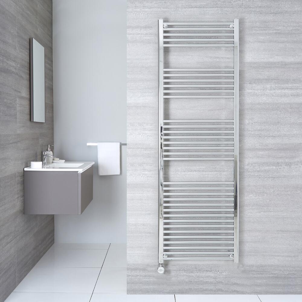 Handdoekradiator Elektrisch Thermostatisch Chroom 180cm x 50cm | Ischia