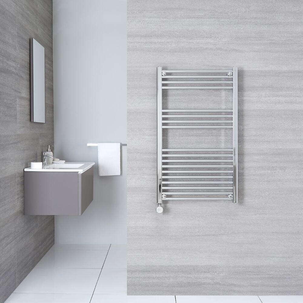 Handdoekradiator Elektrisch Thermostatisch Chroom 100cm x 60cm | Ischia