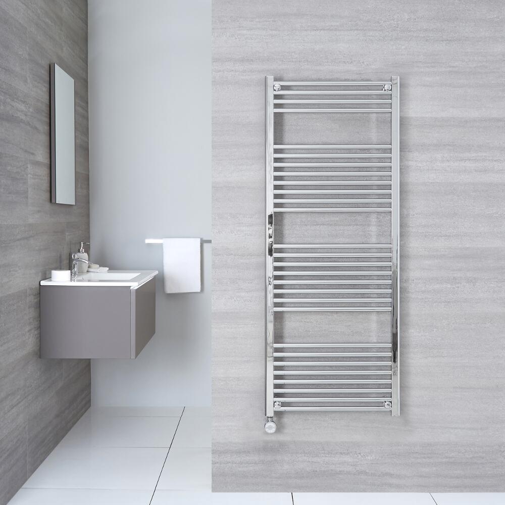 Ischia Handdoekradiator Elektrisch Chroom 150cm x 60cm x 3cm