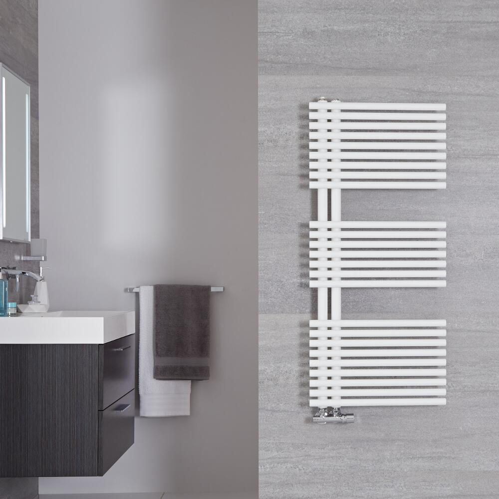 Bari Designer Handdoekradiator Mineraal Wit 112cm x 50cm 734Watt