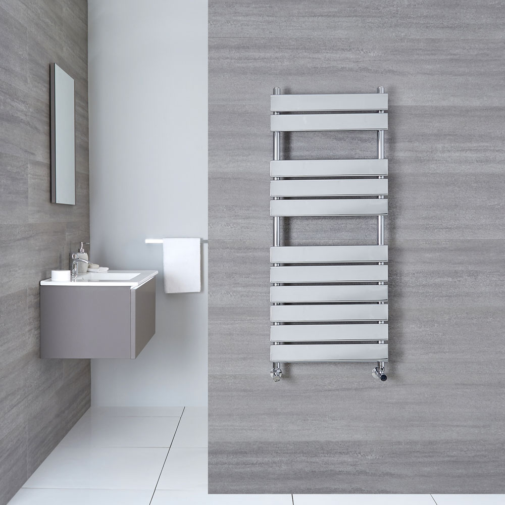 Elgin Gebogen Handdoekradiator Chroom 150cm x 50cm x 5,4cm 614 Watt