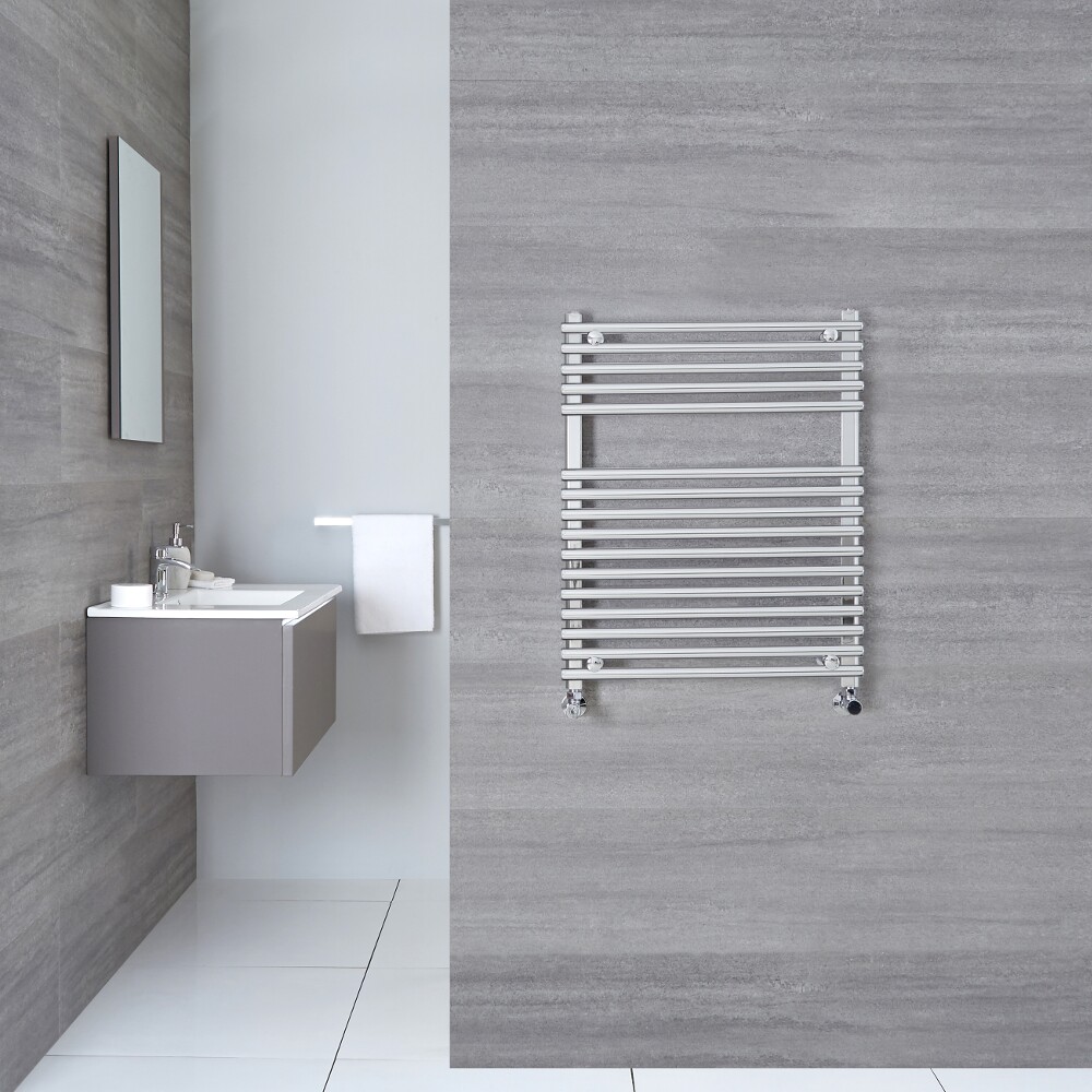 Ischia Gebogen Handdoekradiator Chroom 75cm x 45cm x 7cm 324 Watt