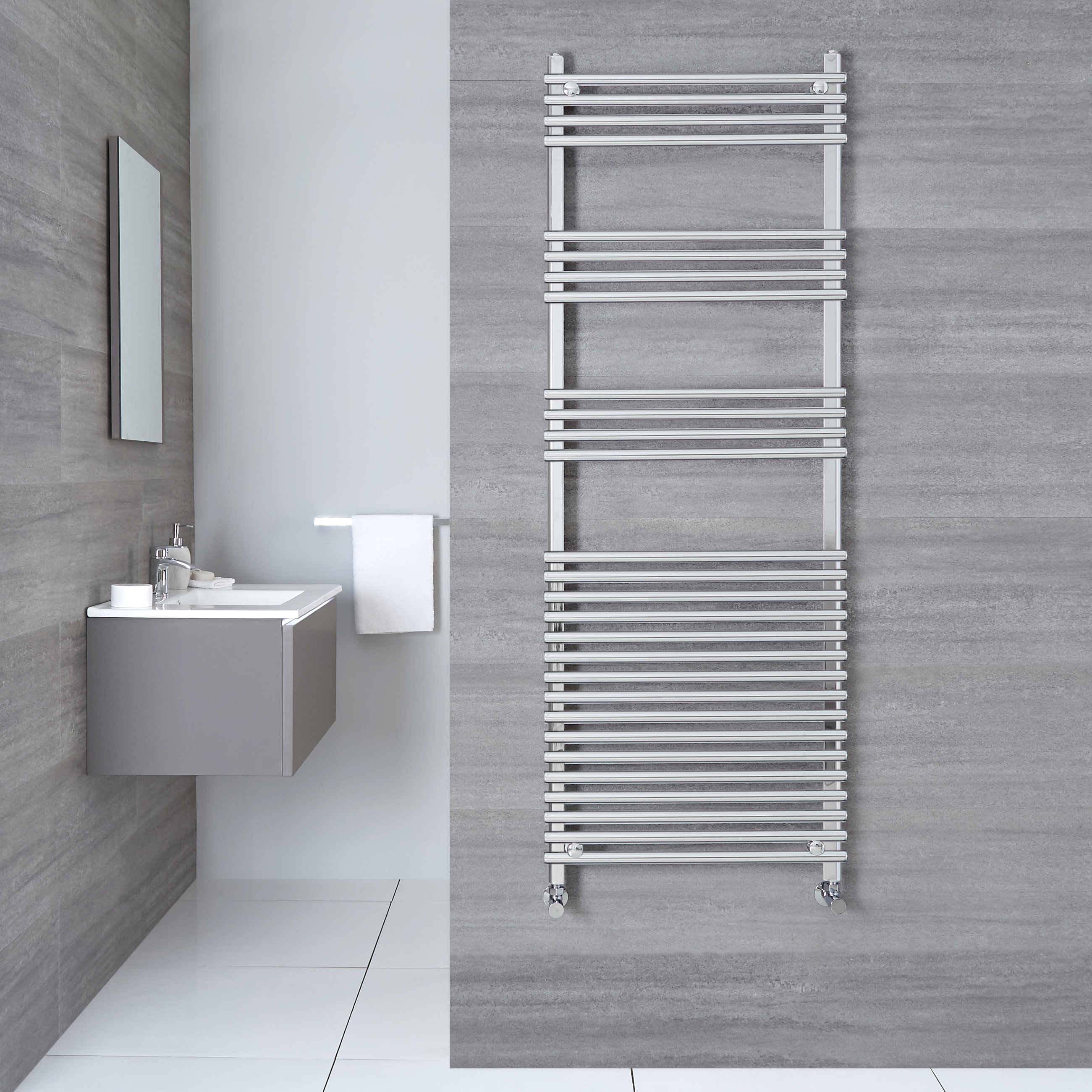 Ischia Handdoekradiator Chroom 165cm x 60cm x 8,4cm 722 Watt