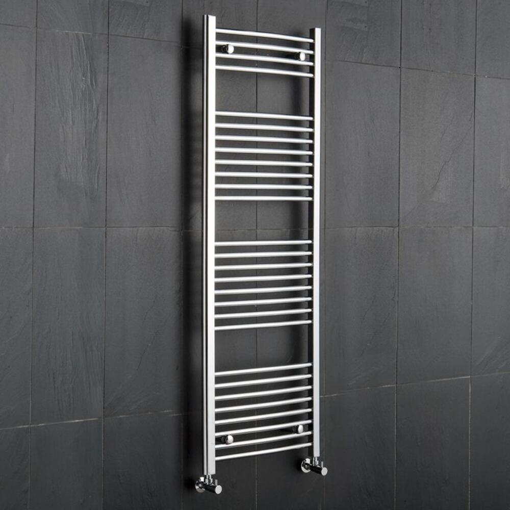 Ischia Gebogen Handdoekradiator Chroom 150cm x 60cm x 4,6cm 554 Watt