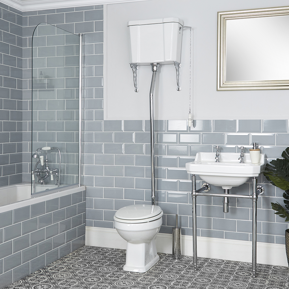 Klassiek Hooghang Toilet met Reservoir en MDF Toiletzitting | Carlton
