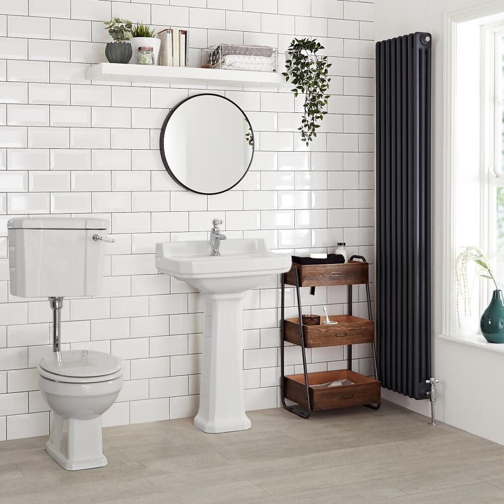 Mote Halfhoog Klassiek Toilet met Reservoir en MDF Toiletzitting