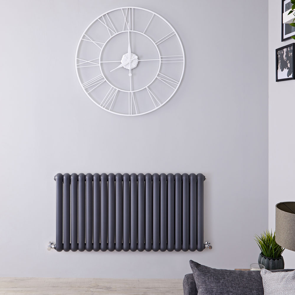 Saffre Designradiator Horizontaal Klassiek Antraciet 63,5cm x 122,3cm x 8cm 2082 Watt