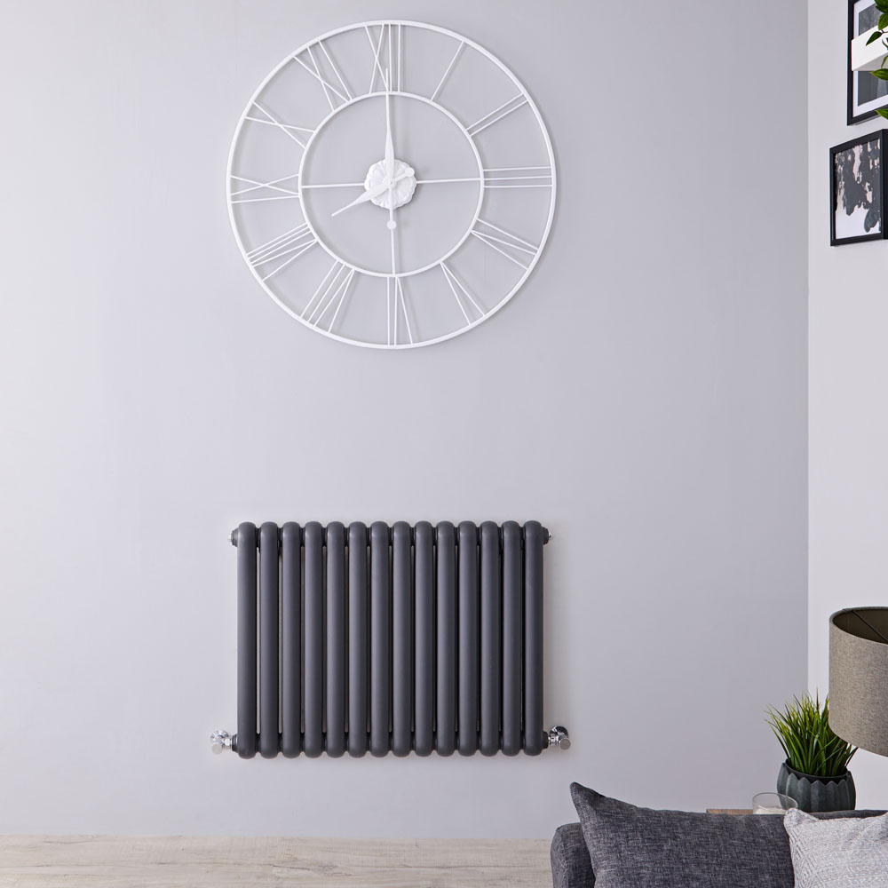 Saffre Designradiator Horizontaal Klassiek Antraciet 63,5cm x 86,3cm x 8cm 1496 Watt