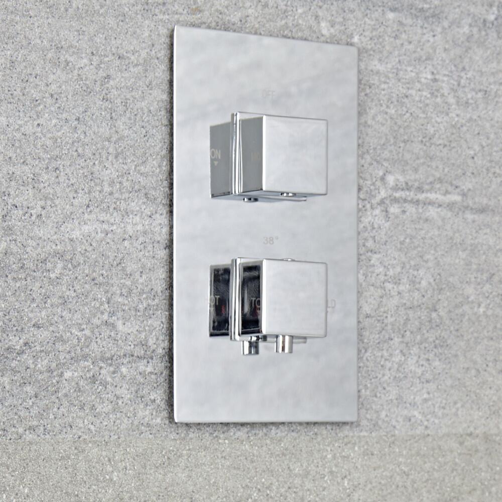 Moderne 1-weg Inbouw Thermostaatkraan - Verchroomd Massief Messing | Kubix