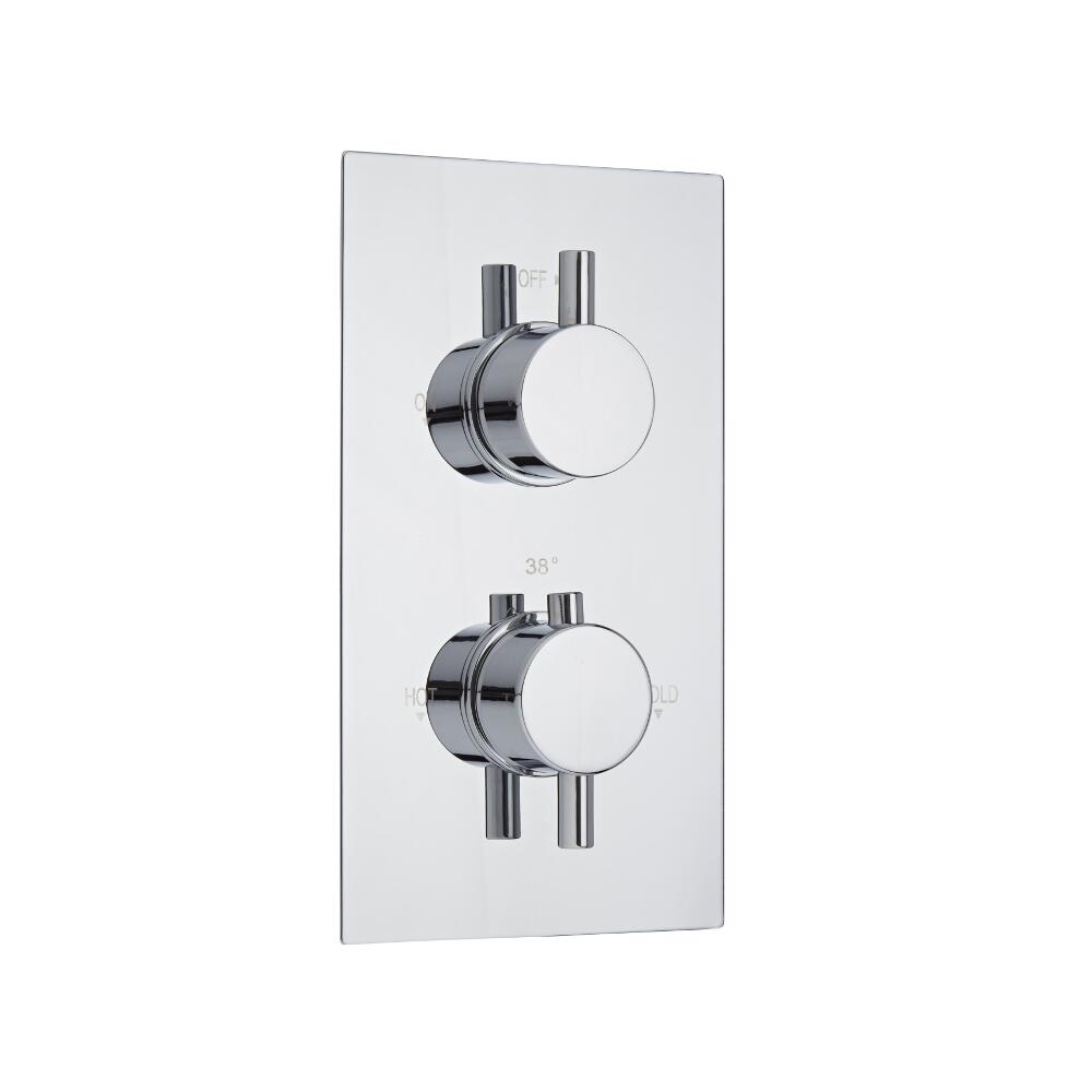 Como Moderne 2-weg Inbouw Thermostaatkraan - Verchroomd Massief Messing