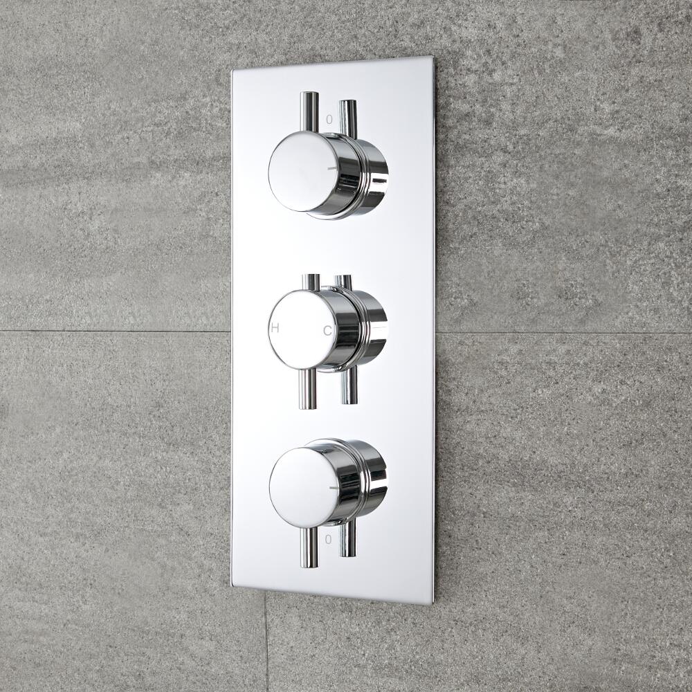 Como Moderne 2-weg Inbouw Thermostaatkraan - Verchroomd Massief Messing