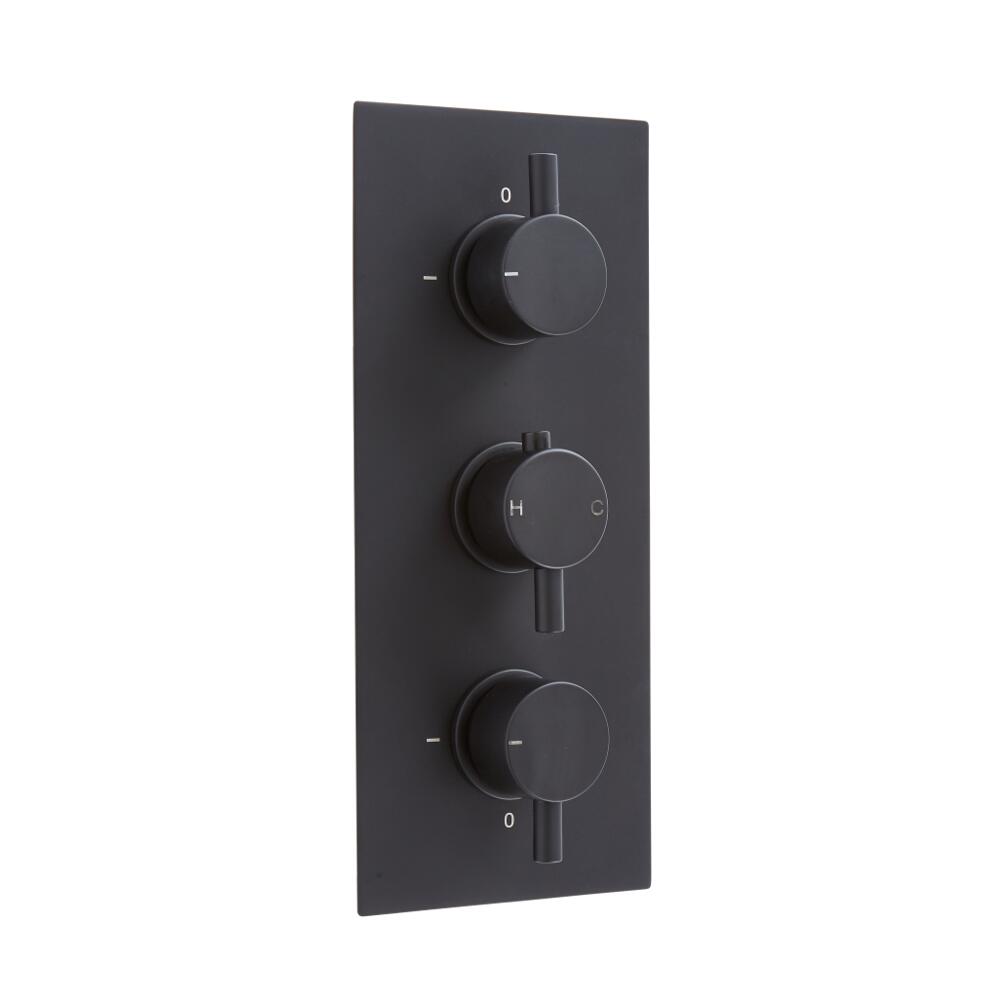 Nox 3-weg Thermostatische Douchekraan Inbouw Met Omstelkraan Zwart