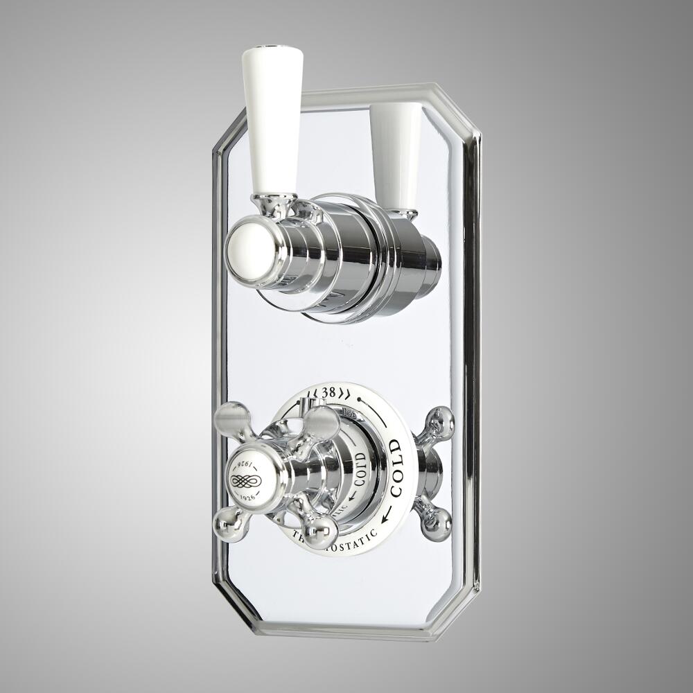 Douchekraan Thermostatisch Inbouw 2-Weg Klassiek met Omstel Chroom en Wit | Elizabeth
