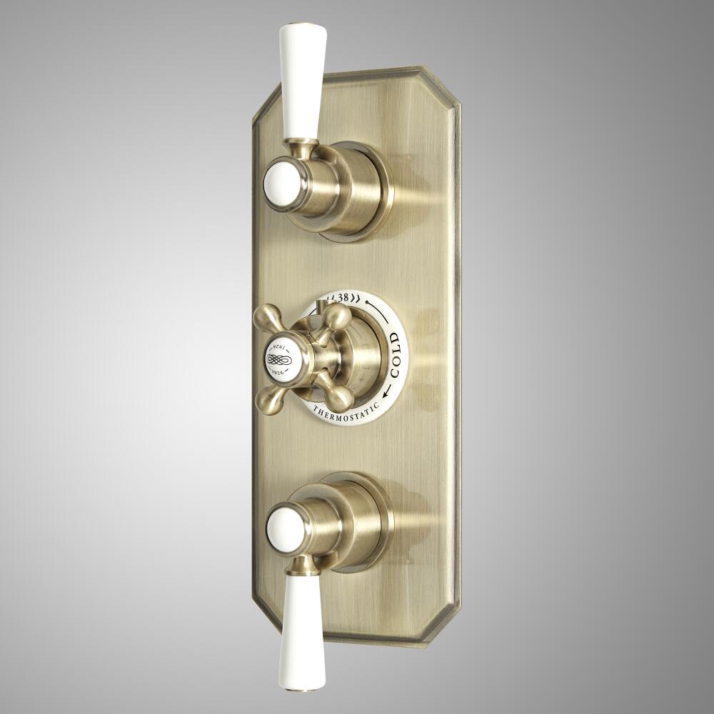 Douchekraan Thermostatisch Inbouw 2-Weg 3-Greeps Klassiek Geborsteld Goud | Elizabeth