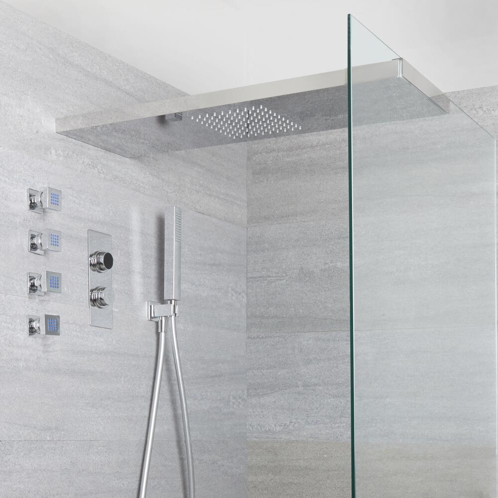 Narus - 3-weg Digitale Thermostaatkraan Hemeldouche, Handdouche & Bodyjets