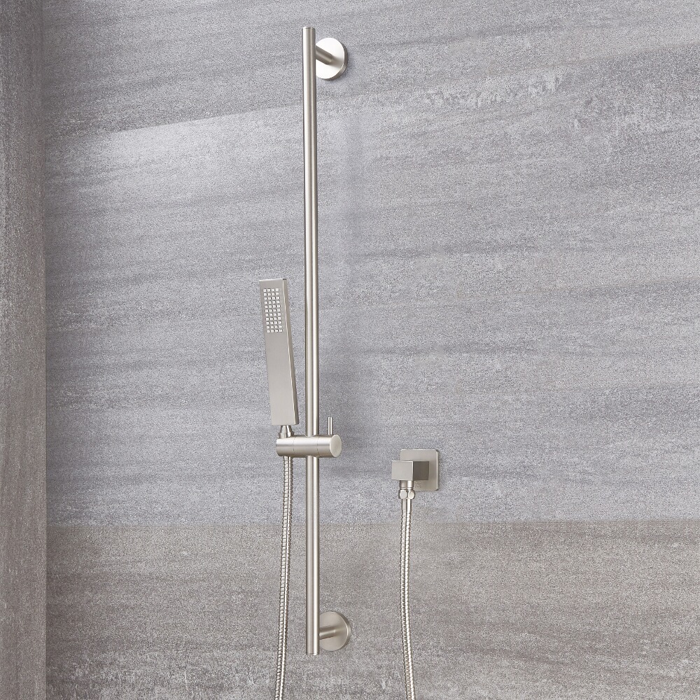 Vierkante Douche Glijstang Set - Geborsteld Nikkel