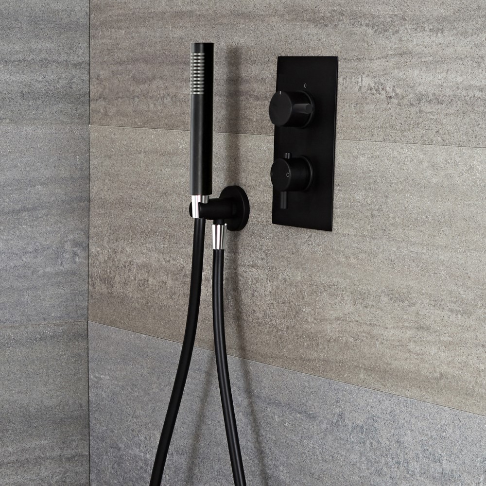 Nox 1-weg Thermostatische Douchekraan & Handdouchecombinatie Zwart