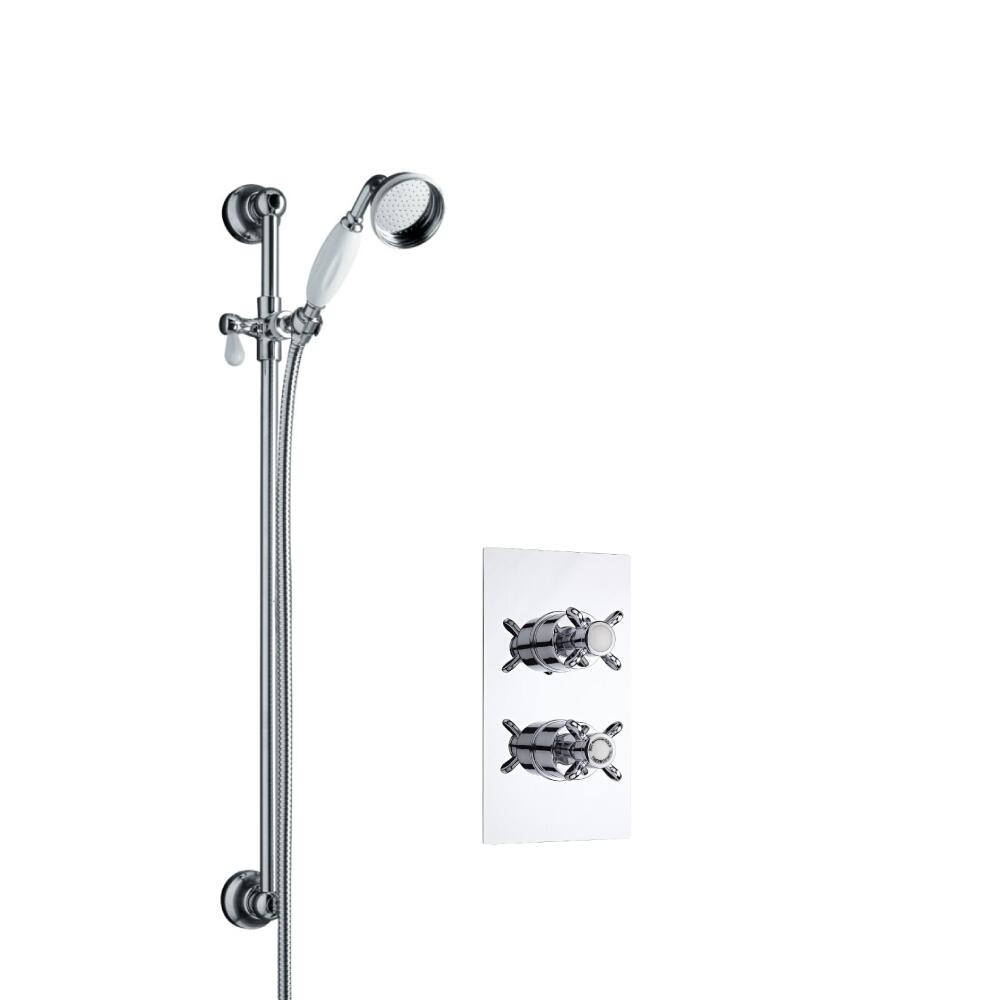 Hudson Reed traditionele thermostatische douchekraan met glijstangset