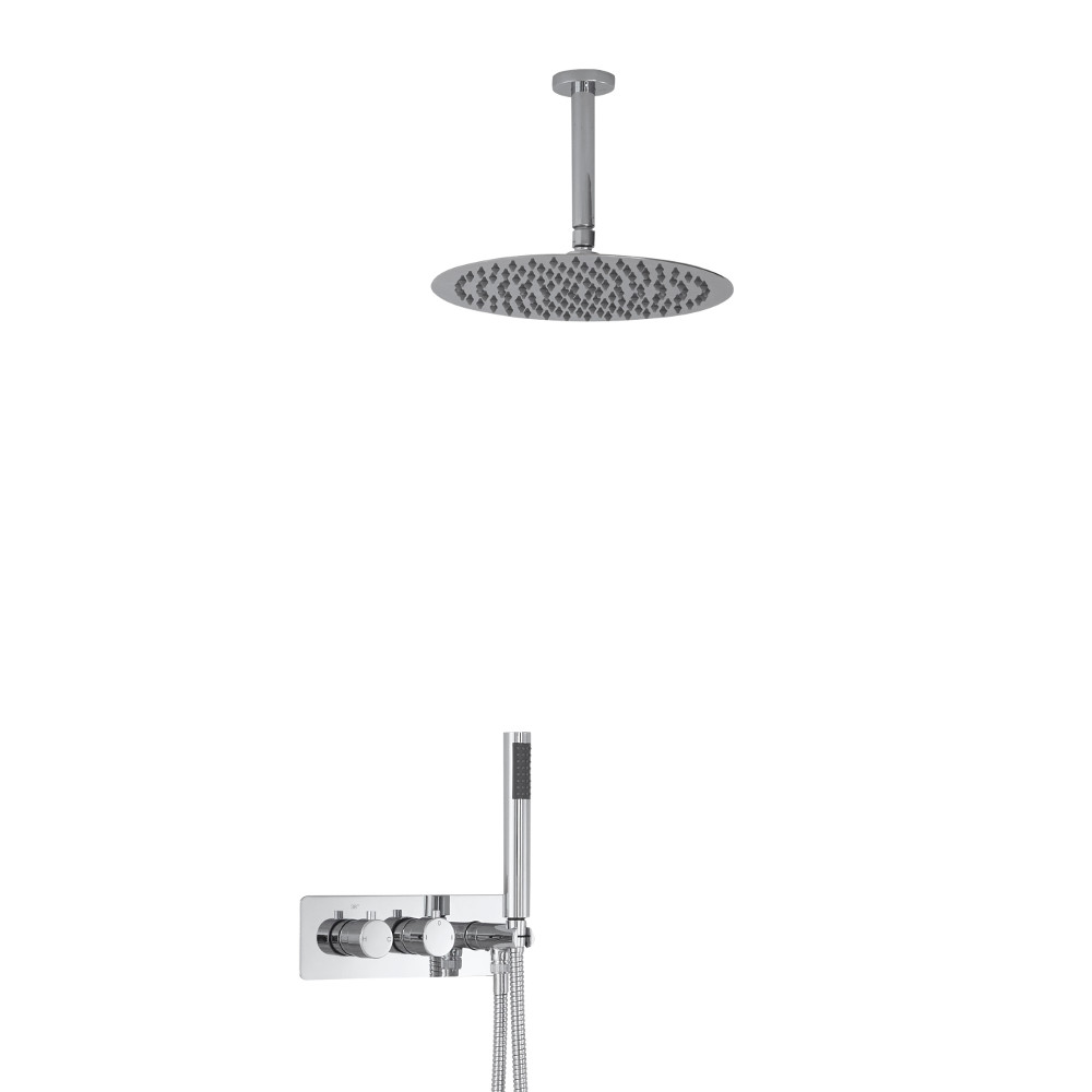 Mirage 2-weg Inbouw Thermostaatkraan d. 30cm Plafond Douchekop en Handdoucheset