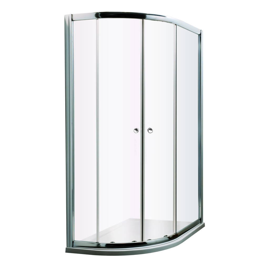 Hutton Kwadrant Douche Schuifdeur met Acryl Douchebak en Doucheputje - 195cm x 120cm x 80cm - Linker uitvoering