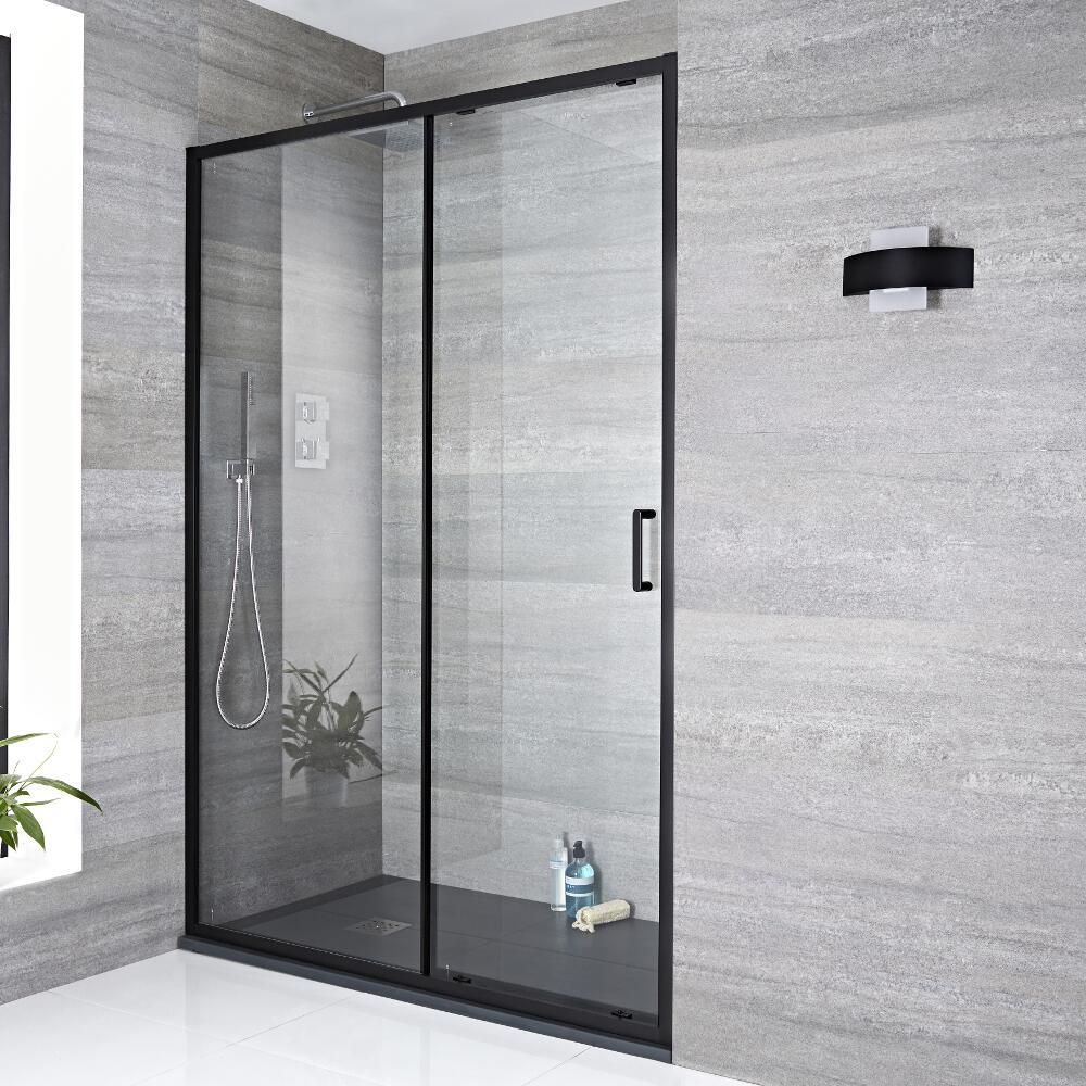 Nox Douche Schuifdeur 6mm Veiligheidsglas Zwart 195cm x 150cm